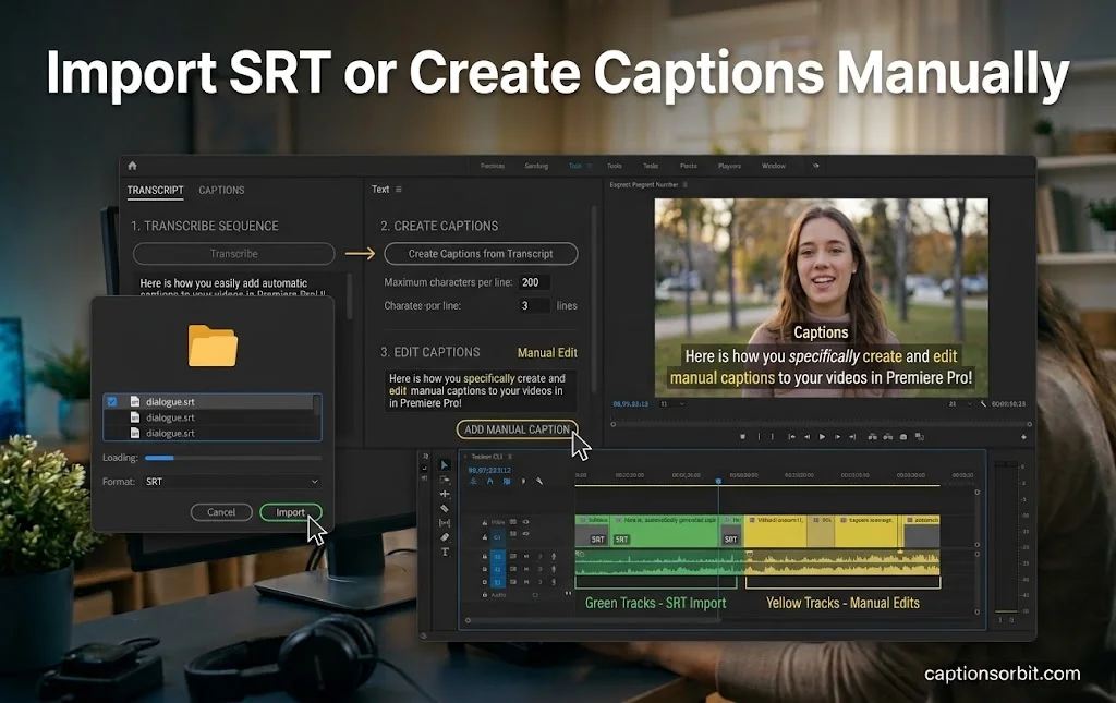 How to Add Captions Manually or Import an SRT File
