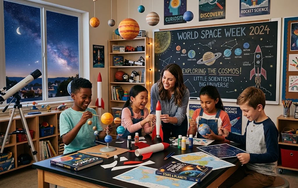 World Space Week Captions for Kids, Students, Teachers & Stargazers