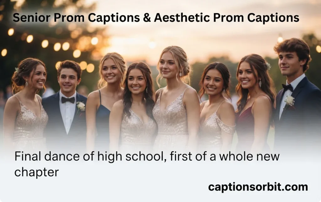 Senior Prom Captions & Aesthetic Prom Captions
