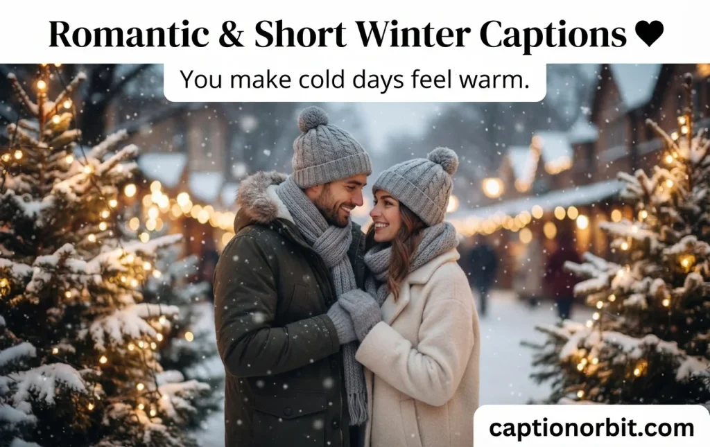 Romantic and Short Winter Captions