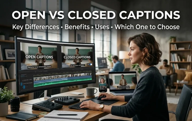 Open vs Closed Captions: Key Differences, Benefits, 10+ Uses & Which One to Choose