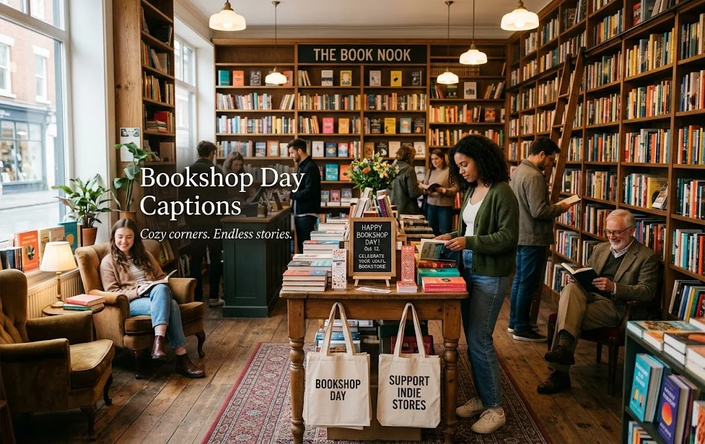 250+ Best Bookshop Day Captions: Cozy, Funny, Bookish, Cute & Literary Quotes