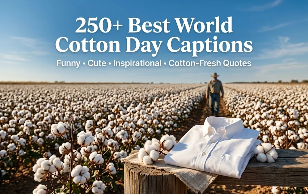 250+ Best World Cotton Day Captions: Funny, Cute, Inspirational & Cotton-Fresh Quotes πΏπ€