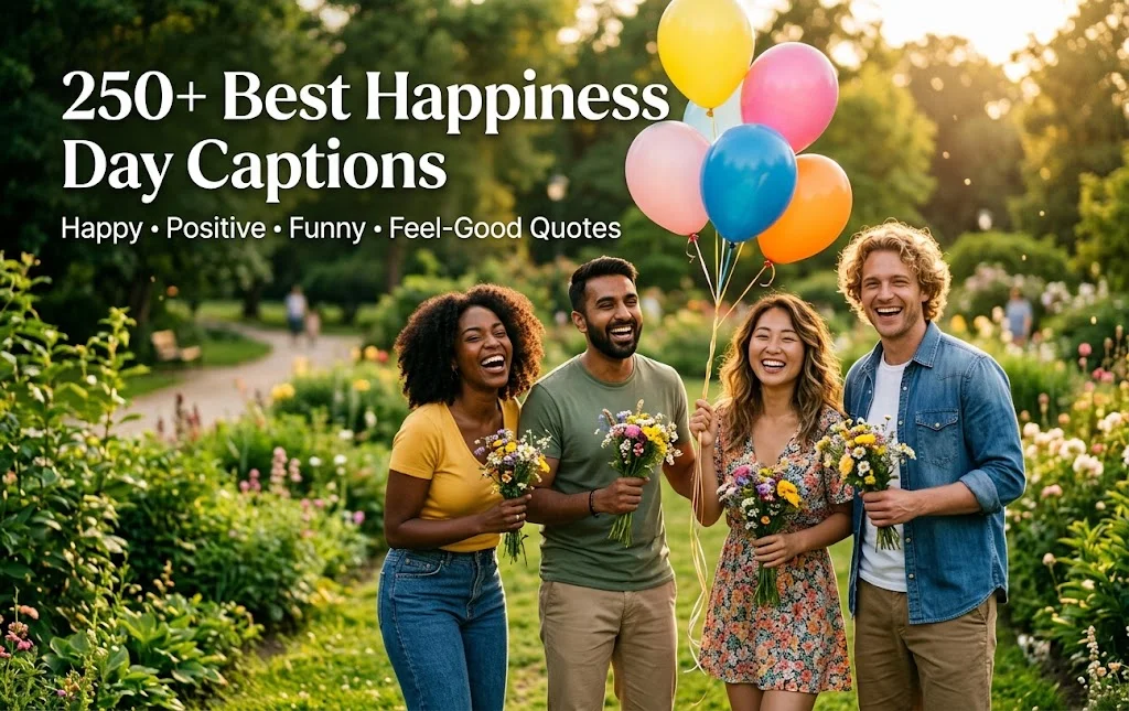 250+ Best Happiness Day Captions: Happy, Positive, Funny & Feel-Good Quotes