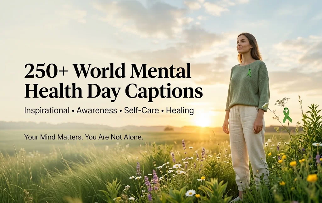 250+ Best World Mental Health Day Captions for Instagram: Inspirational, Awareness, Self-Care & Healing